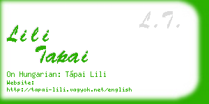 lili tapai business card